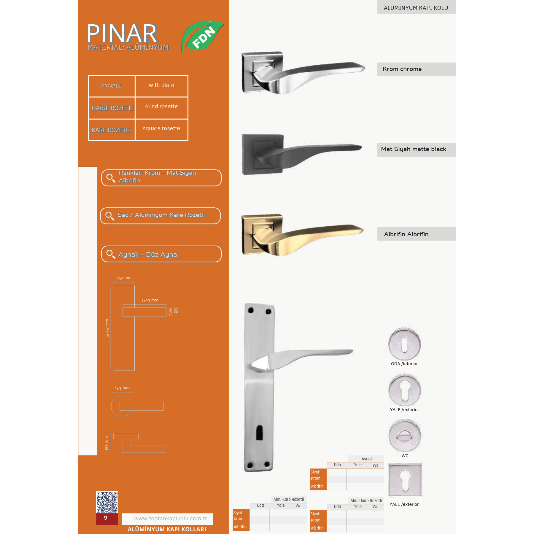 Pınar Toptan Alüminyum Kapı Kolu