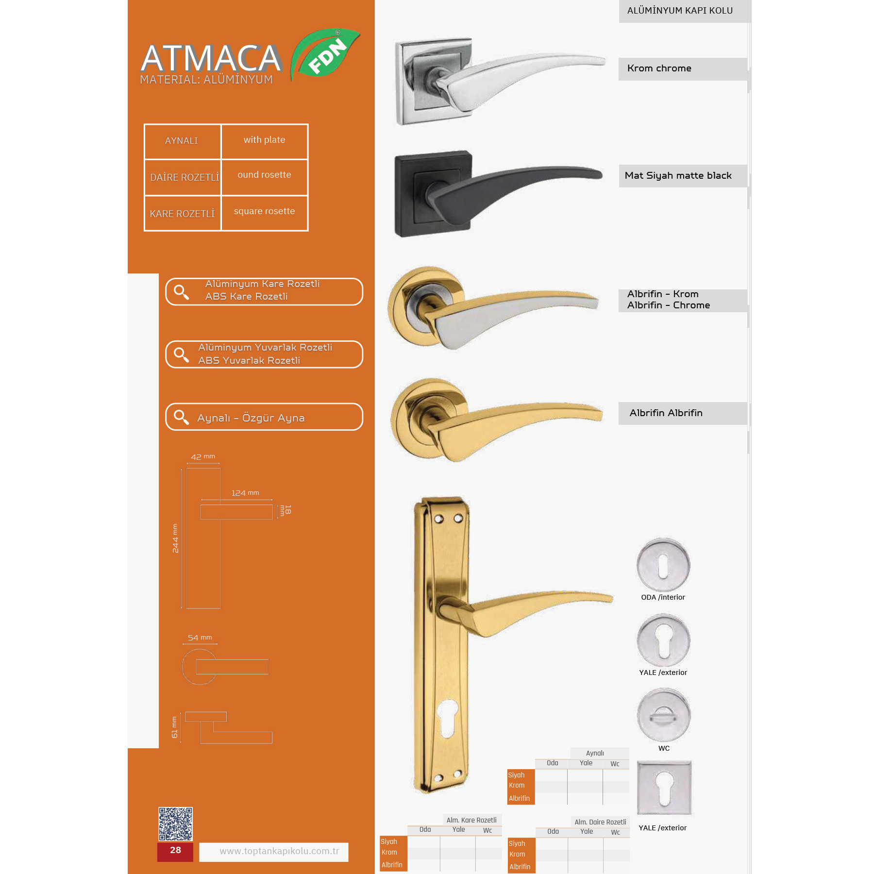 Atmaca Toptan Alüminyum Kapı Kolu