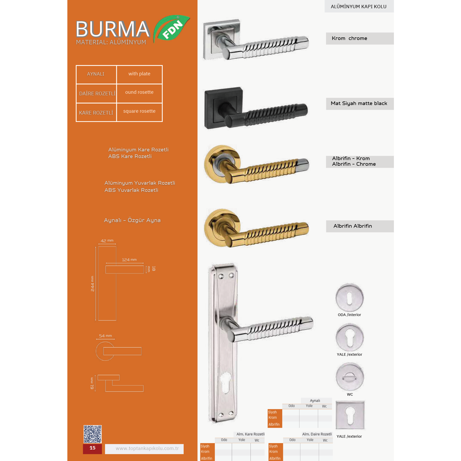 Burma Toptan Alüminyum Kapı Kolu