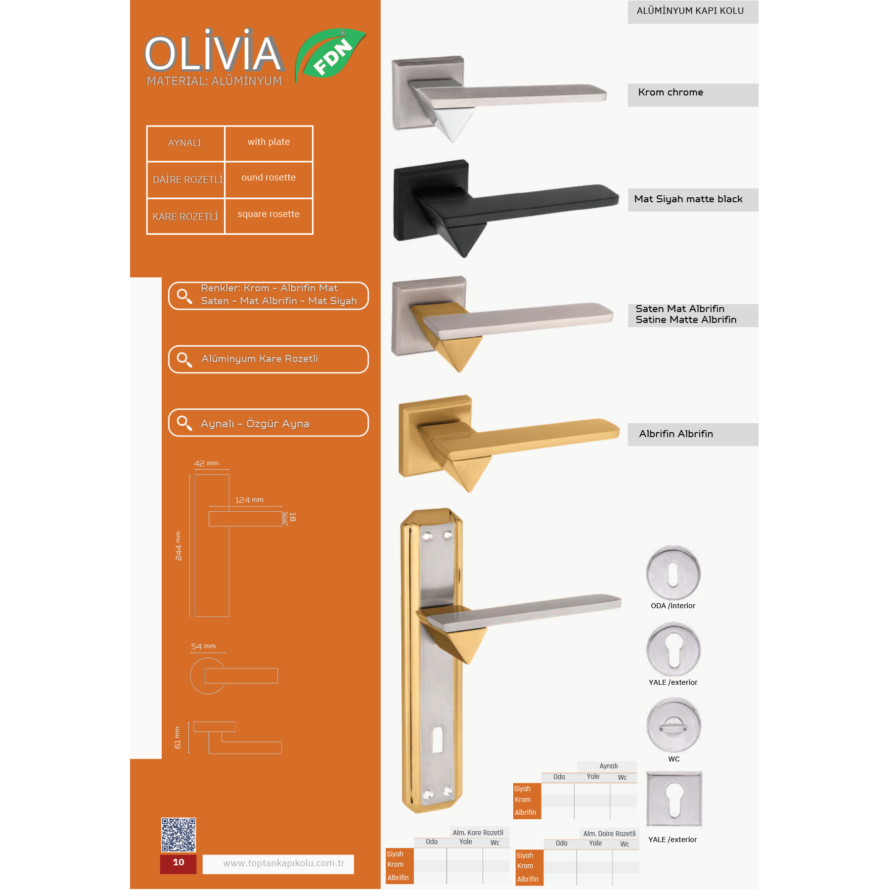 Olivia Toptan Alüminyum Kapı Kolu